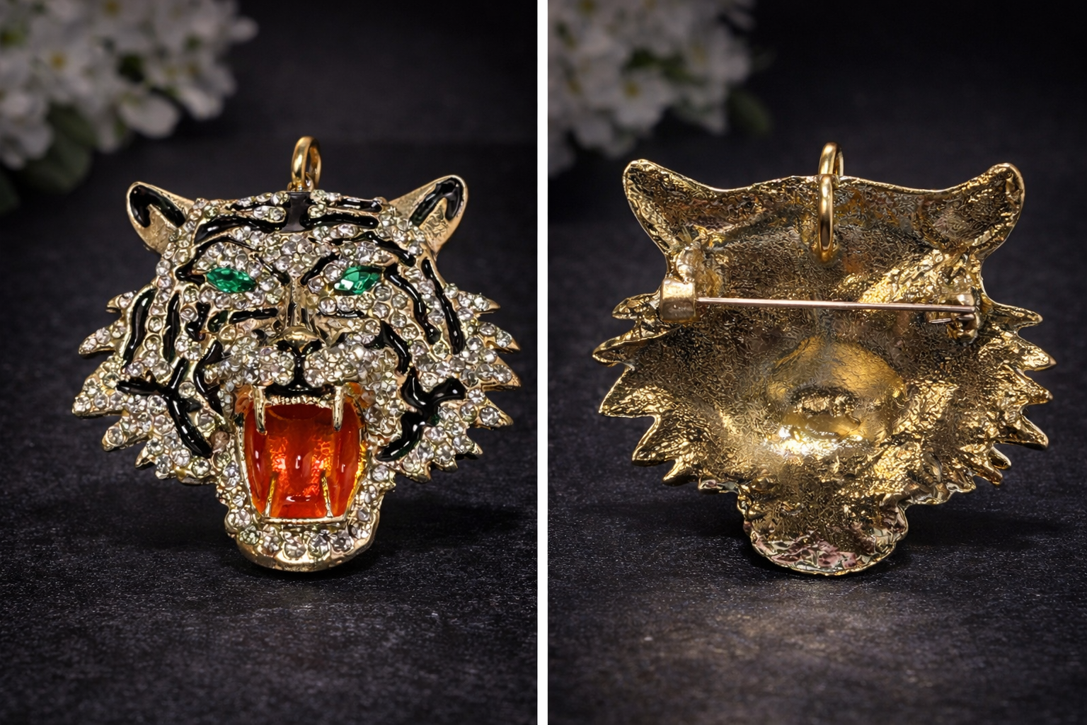 Tiger Head Statement Brooch & Pendant