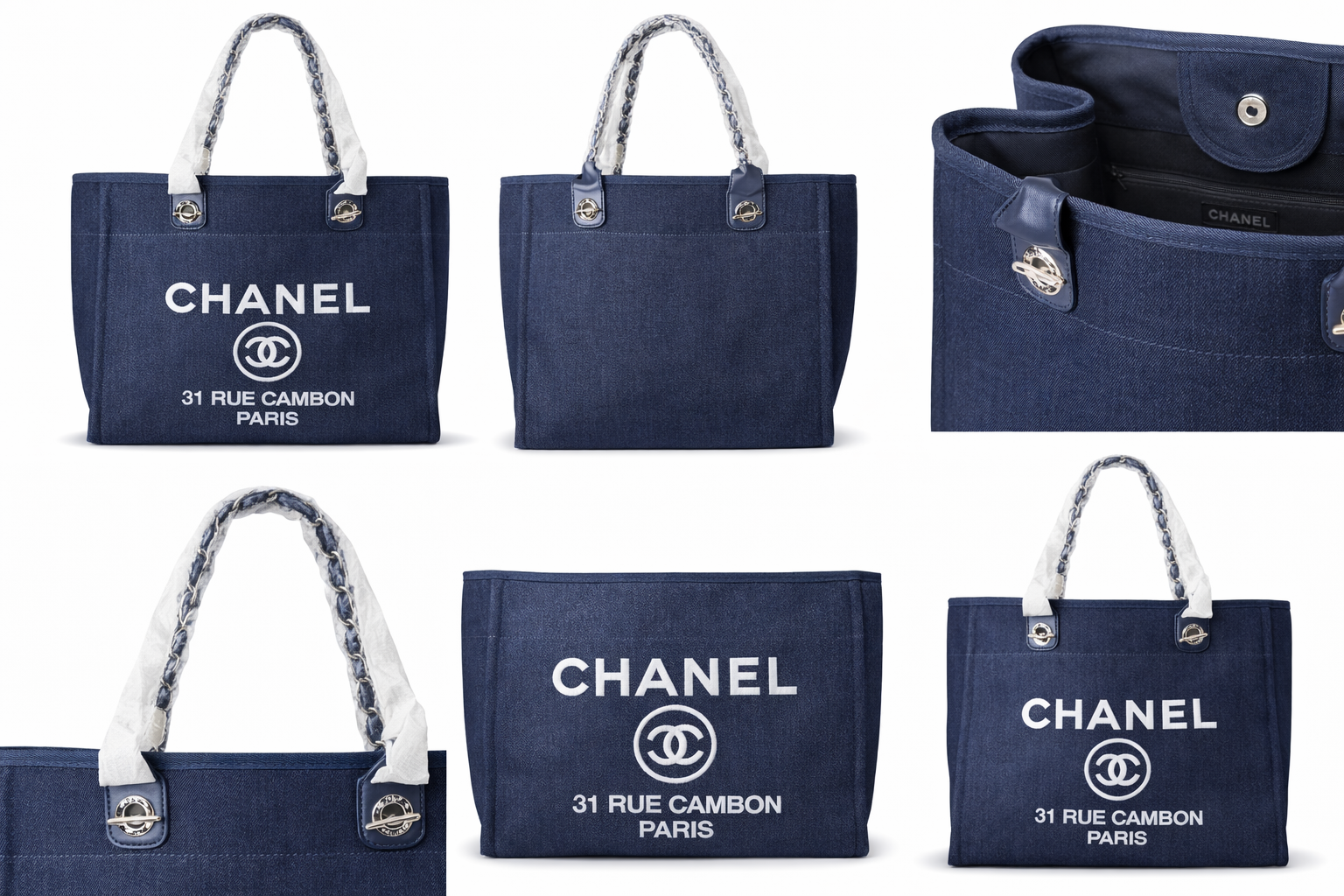 Designer-Inspired Denim Tote Bag