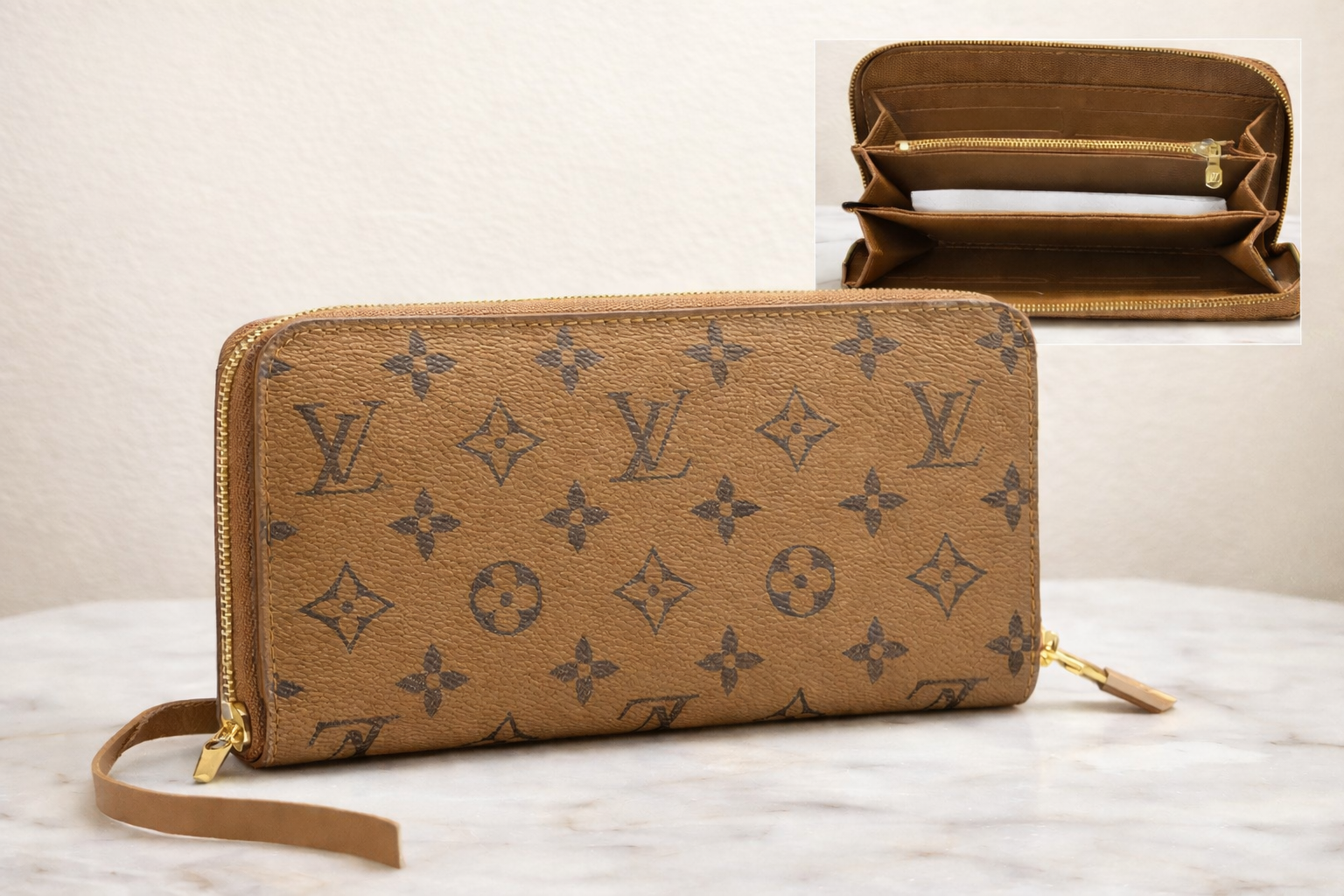 Designer-Inspired Zip-Around Wallet