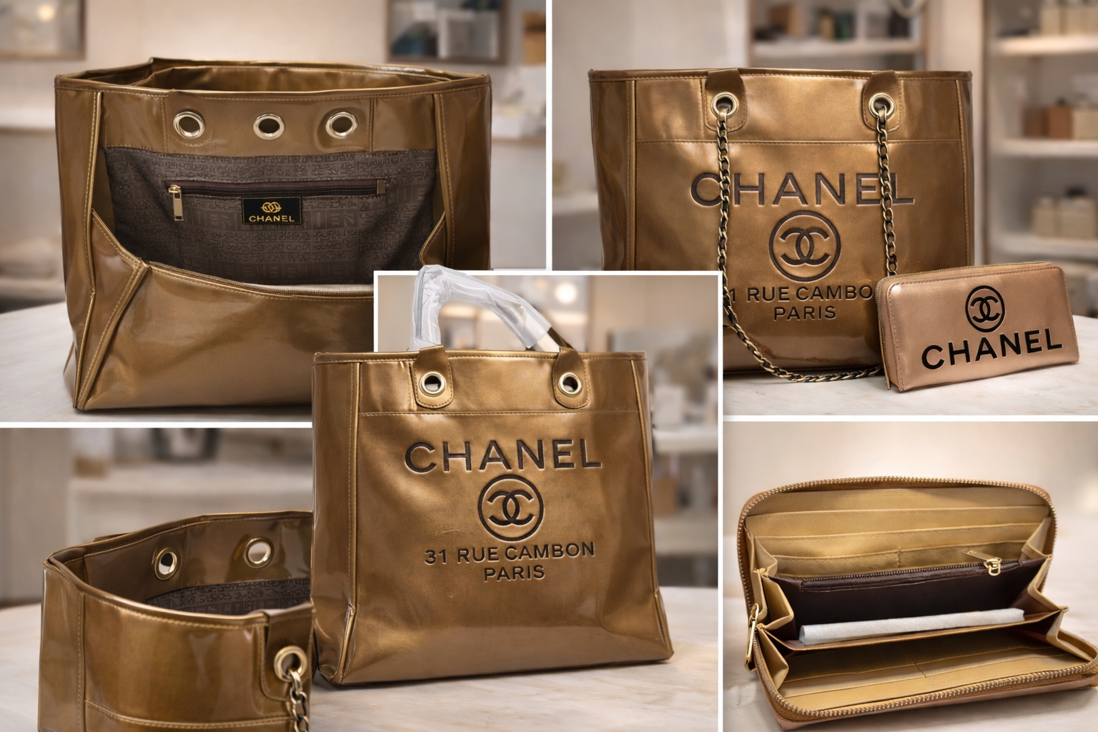 Designer-Inspired Tote & Zip Wallet Set