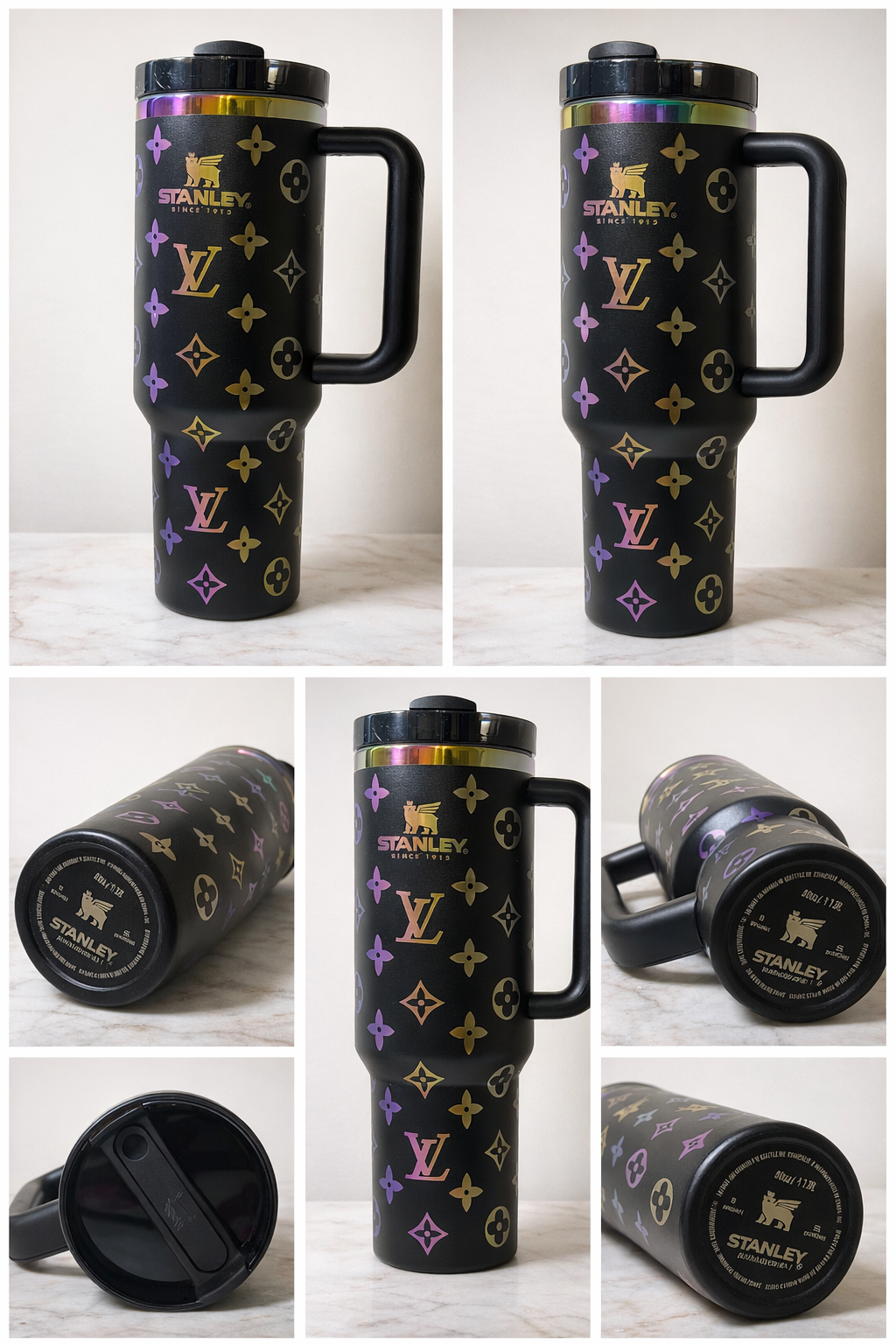 40oz Luxury-Inspired Insulated Tumbler with Handle