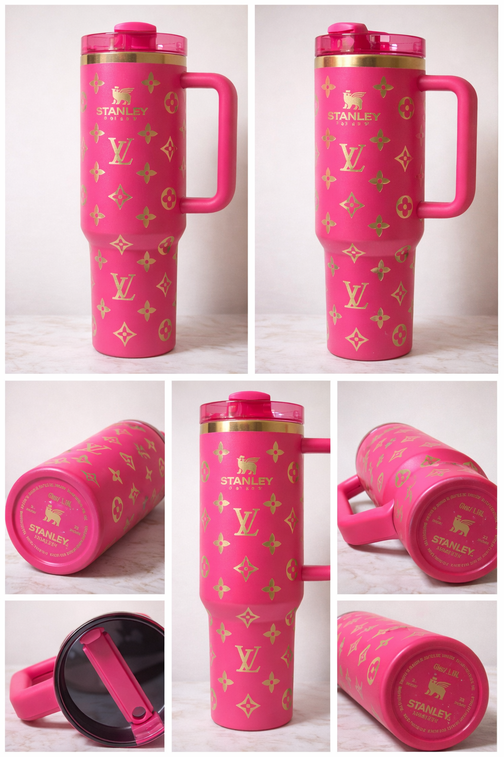 40oz Luxury-Inspired Insulated Tumbler with Handle