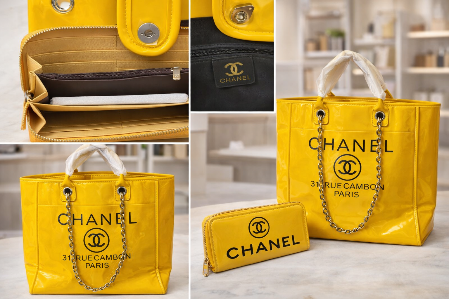 Designer-Inspired Tote & Zip Wallet Set